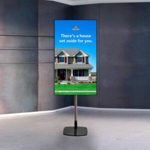 Pantallas Para Escaparates LG 55" Alto Brillo + Soporte a Suelo – vista lateral | pantalla de escaparate digital signage