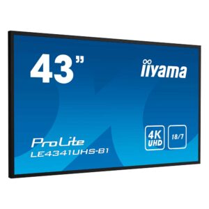 Monitor Profesional iiyama LE4341UHS-B1 43" 4K UHD | Pantalla Digital Signage Escaparate 18/7 Reproducción USB | pantalla ...