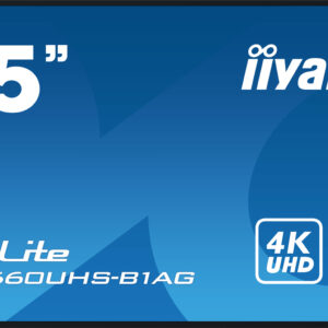 Monitor Profesional iiyama 65" LH6560UHS-B1AG 4K UHD Android 24/7 para señalización digital – vista lateral | monitor digi...