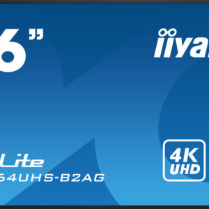 Monitor Profesional iiyama 86" LH8664UHS-B2AG 4K UHD Android 24/7 para señalización digital – vista lateral | monitor digi...