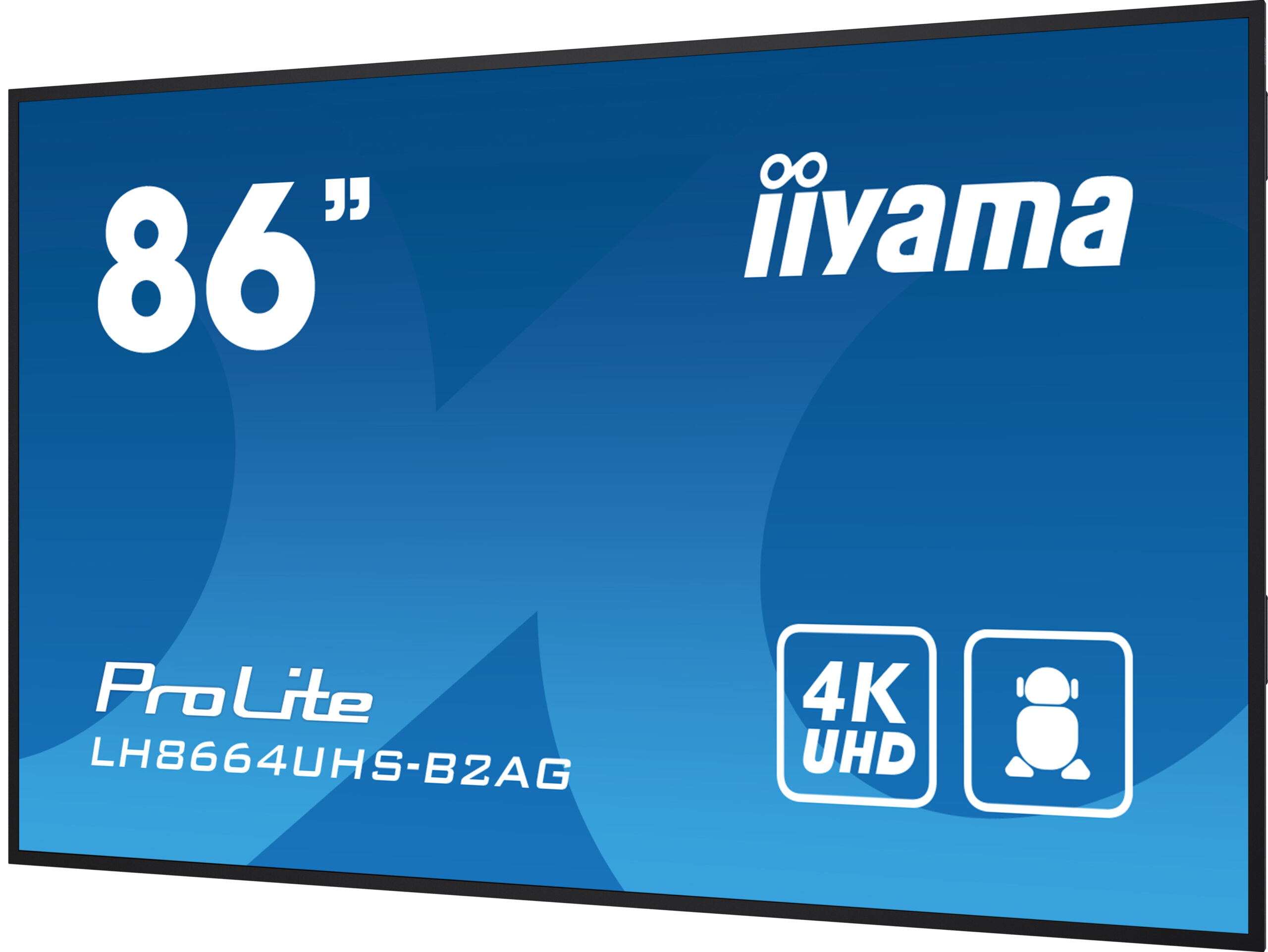 Monitor Profesional iiyama 86" LH8664UHS-B2AG 4K UHD Android 24/7 para señalización digital – detalle técnico | monitor di...
