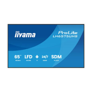 Monitor Profesional iiyama LH6575UHS-B1AG 65" 4K UHD 24/7 | Pantalla Digital Signage Interior con WiFi | monitor digital s...
