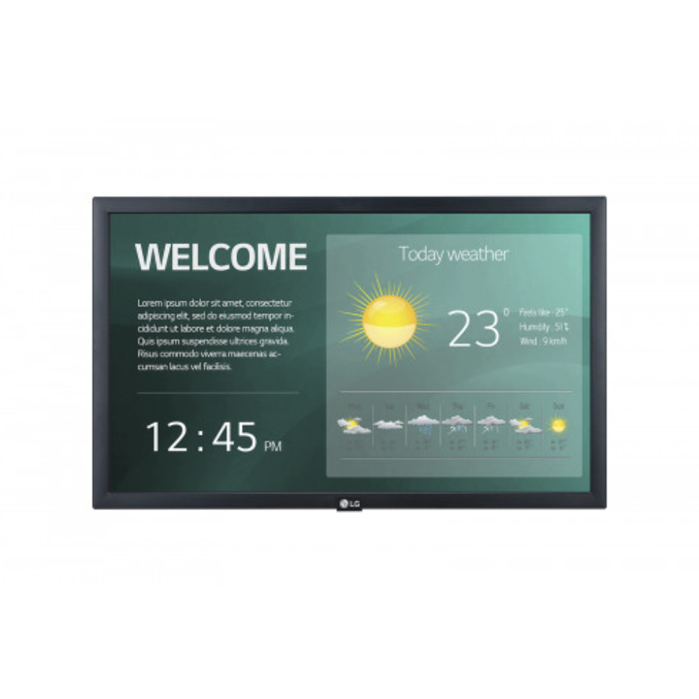 Monitor Profesional LG 22" 22SM3G-B Full HD webOS para señalización digital | monitor digital signage