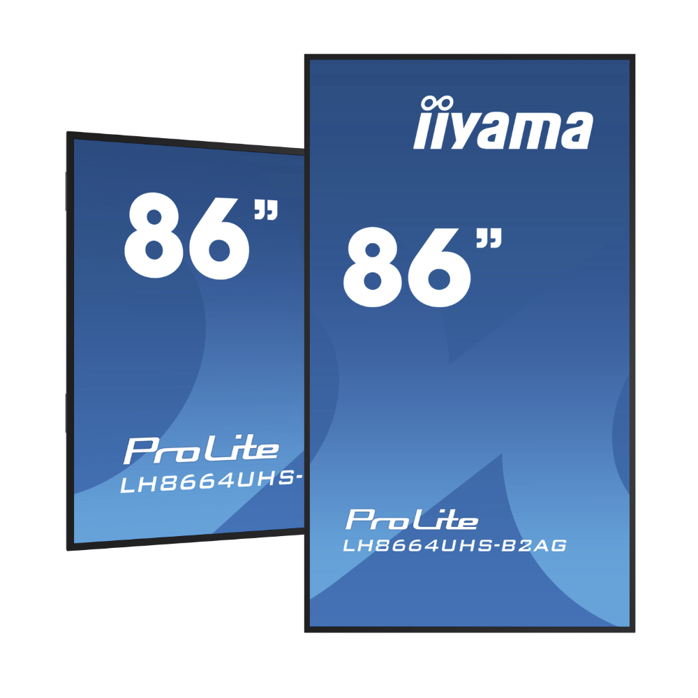 Monitor Profesional iiyama 86" LH8664UHS-B2AG 4K UHD Android 24/7 para señalización digital | monitor digital signage