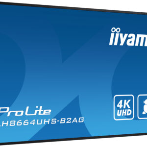 Monitor Profesional iiyama 86" LH8664UHS-B2AG 4K UHD Android 24/7 para señalización digital – detalle técnico | monitor di...
