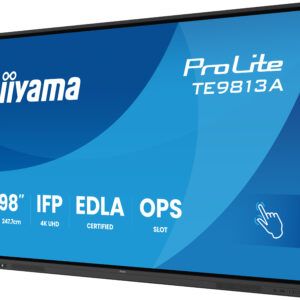 Pantalla Interactiva iiyama ProLite 98" TE9813A-B1AG 4K UHD Android 14 Google EDLA – detalle técnico | digital signage