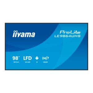 Monitor Profesional iiyama 98" 4K UHD | Pantalla Digital Signage Interior con WiFi | monitor digital signage