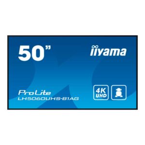 Monitor Profesional iiyama LH5060UHS 50" 4K UHD Android 11 24/7 | Pantalla Digital Signage Interior con WiFi | monitor dig...