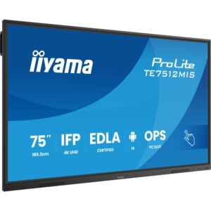 Monitor Interactivo iiyama TE7512MIS-B4AG 75" 4K UHD Android 14 Táctil 40 Puntos