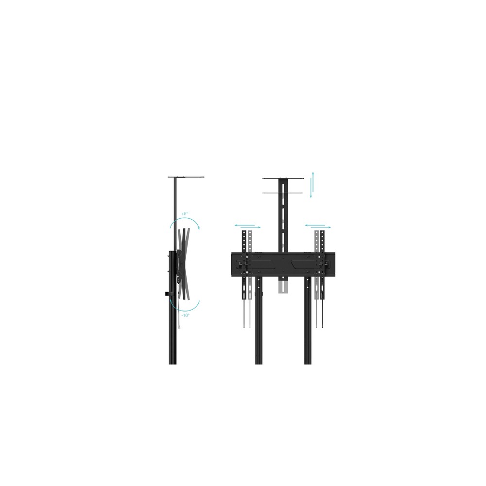 Soporte Suelo TooQ FS1151M-B con Ruedas para Pantallas 37-70" hasta 70 kg - Imagen 4