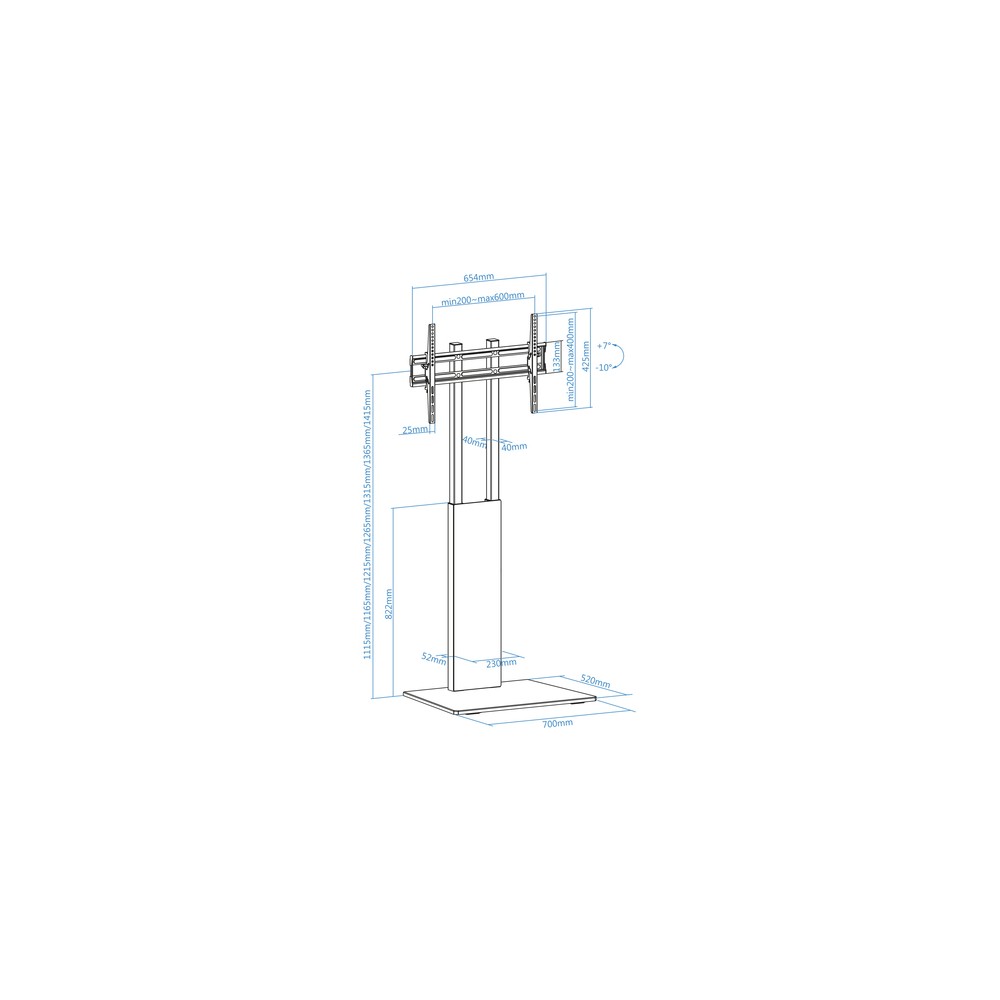Soporte Suelo TooQ FS2288M-B Fijo para Pantallas 32-85" hasta 40 kg - Imagen 9