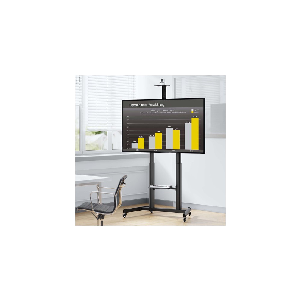 Soporte Suelo Aisens FT100TE-403 Inclinable, con ruedas para Pantallas 60-100" hasta 100 kg - Imagen 6