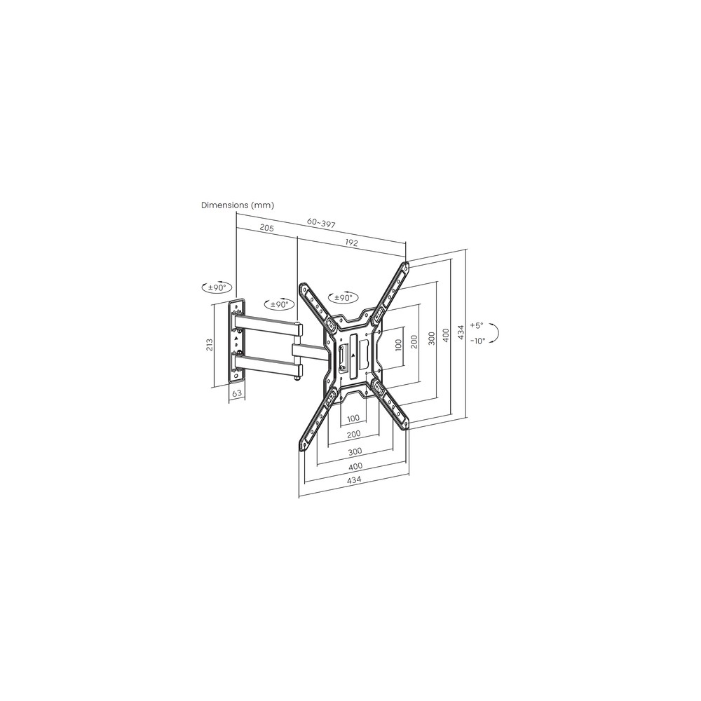 Soporte Pared Aisens WT65TSE-417 Inclinable, orientable para Pantallas 23-65" hasta 30 kg - Imagen 8