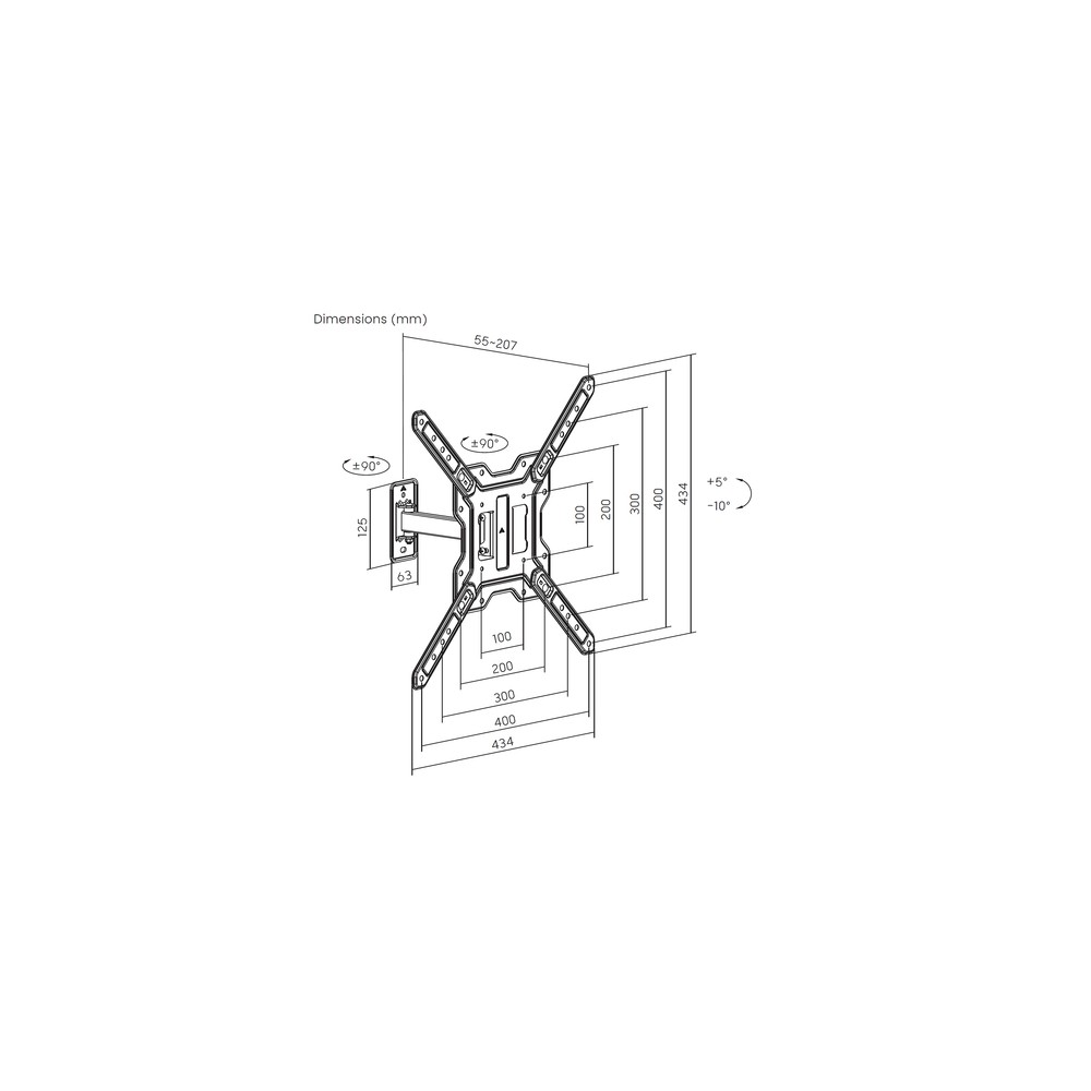 Soporte Pared Aisens WT65TSE-415 Inclinable, orientable para Pantallas 23-65" hasta 30 kg - Imagen 8