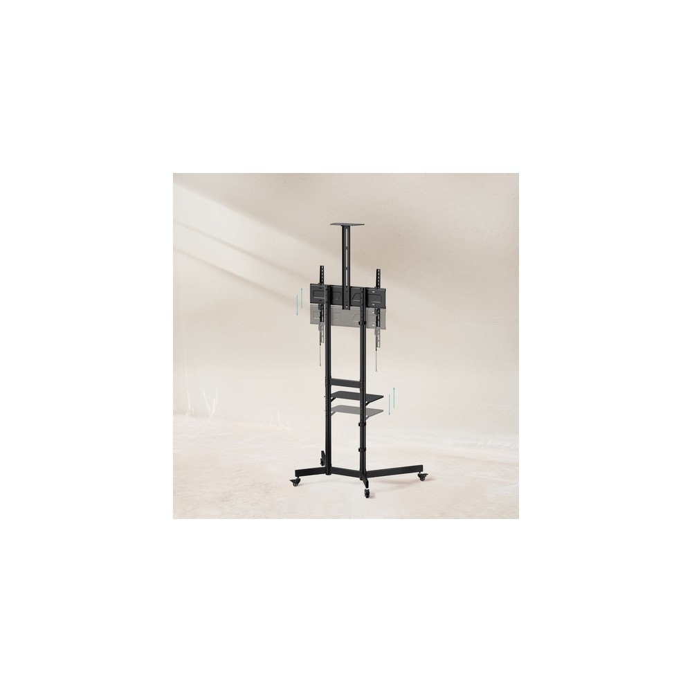 Soporte Suelo TooQ FS1151M-B con Ruedas para Pantallas 37-70" hasta 70 kg - Imagen 5