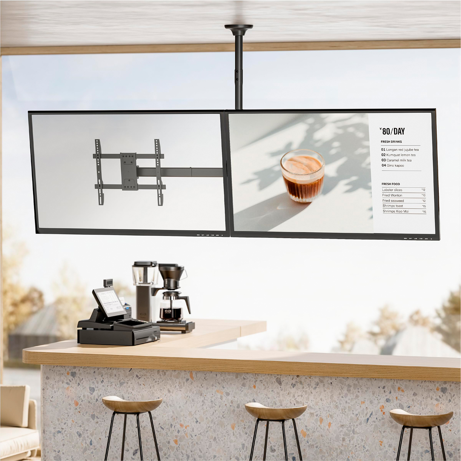 Soporte a techo para pantalla profesional compatible VESA